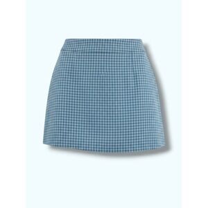 Minkpink Blue White Houndstooth Tweed Skort High Waisted Mini Skirt L